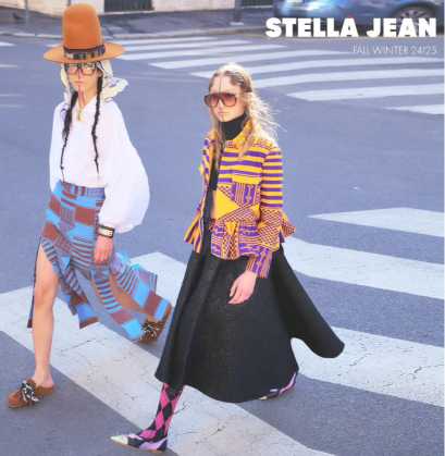 STELLA JEAN, COLLEZIONE INVERNALE 2024, TESSUTI AFRICANI KENTE