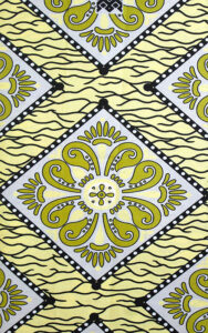 TESSUTO AFRICANO GIALLO GEOMETRICO E MANDALA